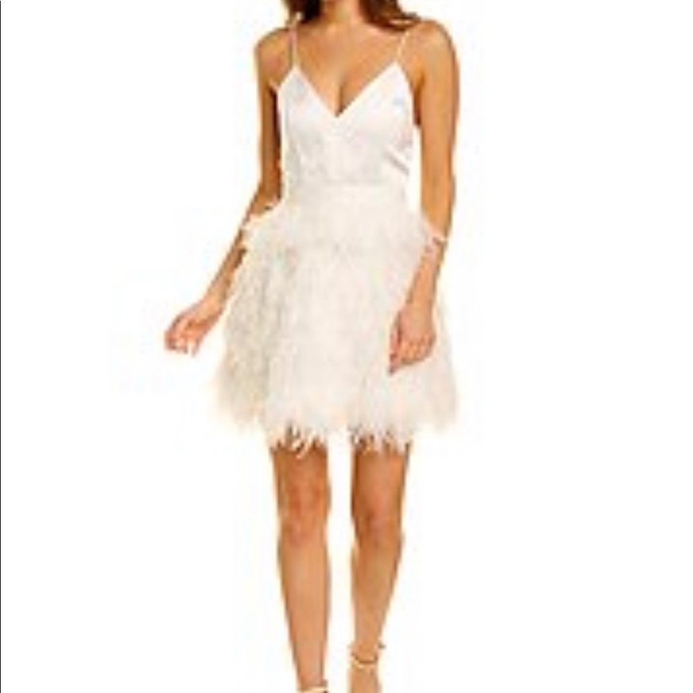 alice + olivia Milany Feather Party Dress size 0 worn once